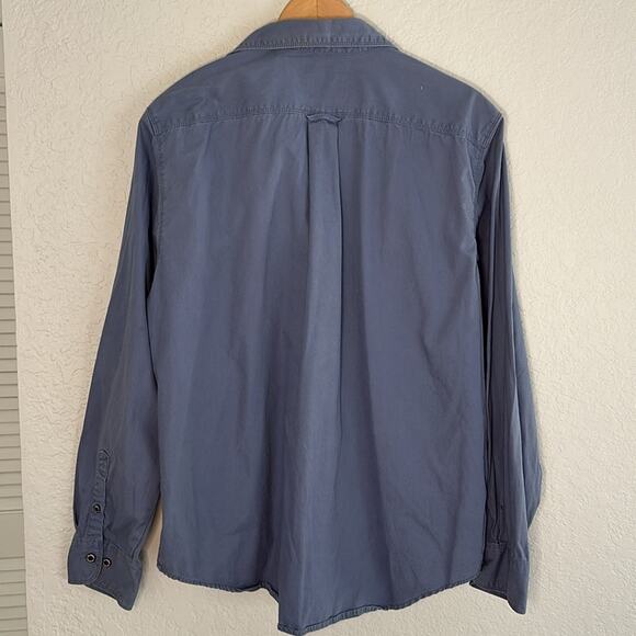 Tehama Men’s XL Button Down Shirt Blue Long Sleeve Utility Hiking Flap Pockets - Picture 4 of 7